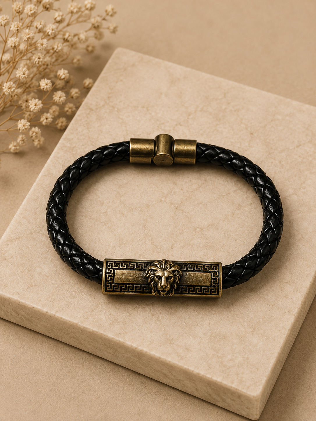 Royal Lion Leather Bracelet