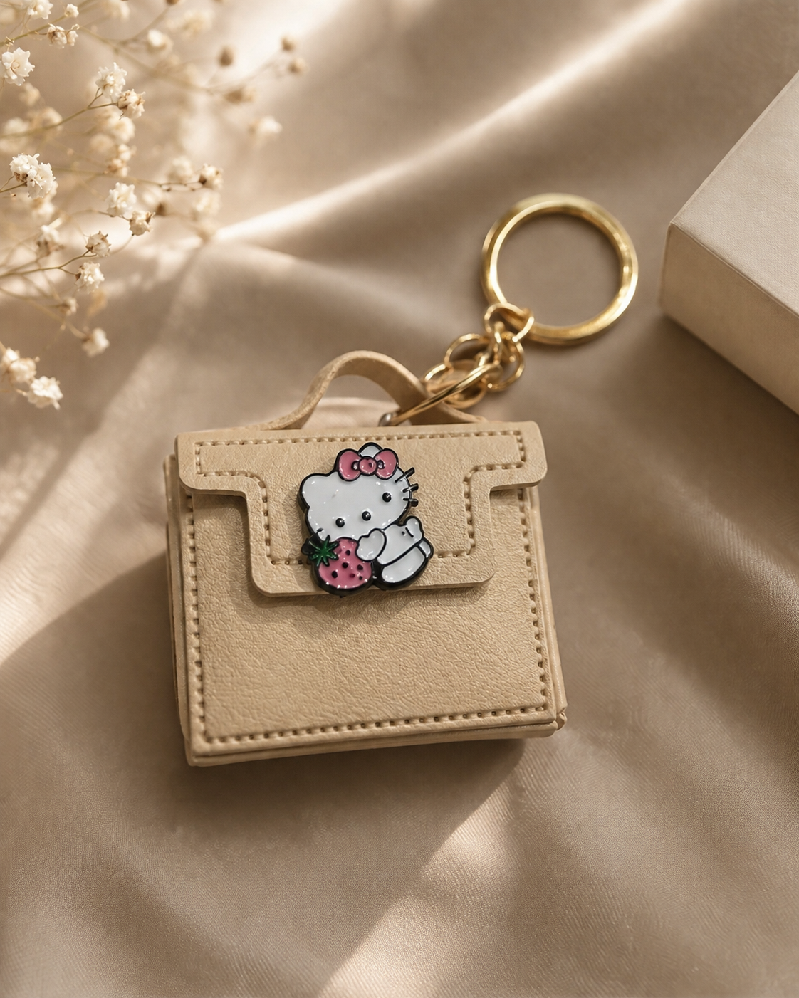 Hello Kitty Vanilla Beige Mini Purse Keychain