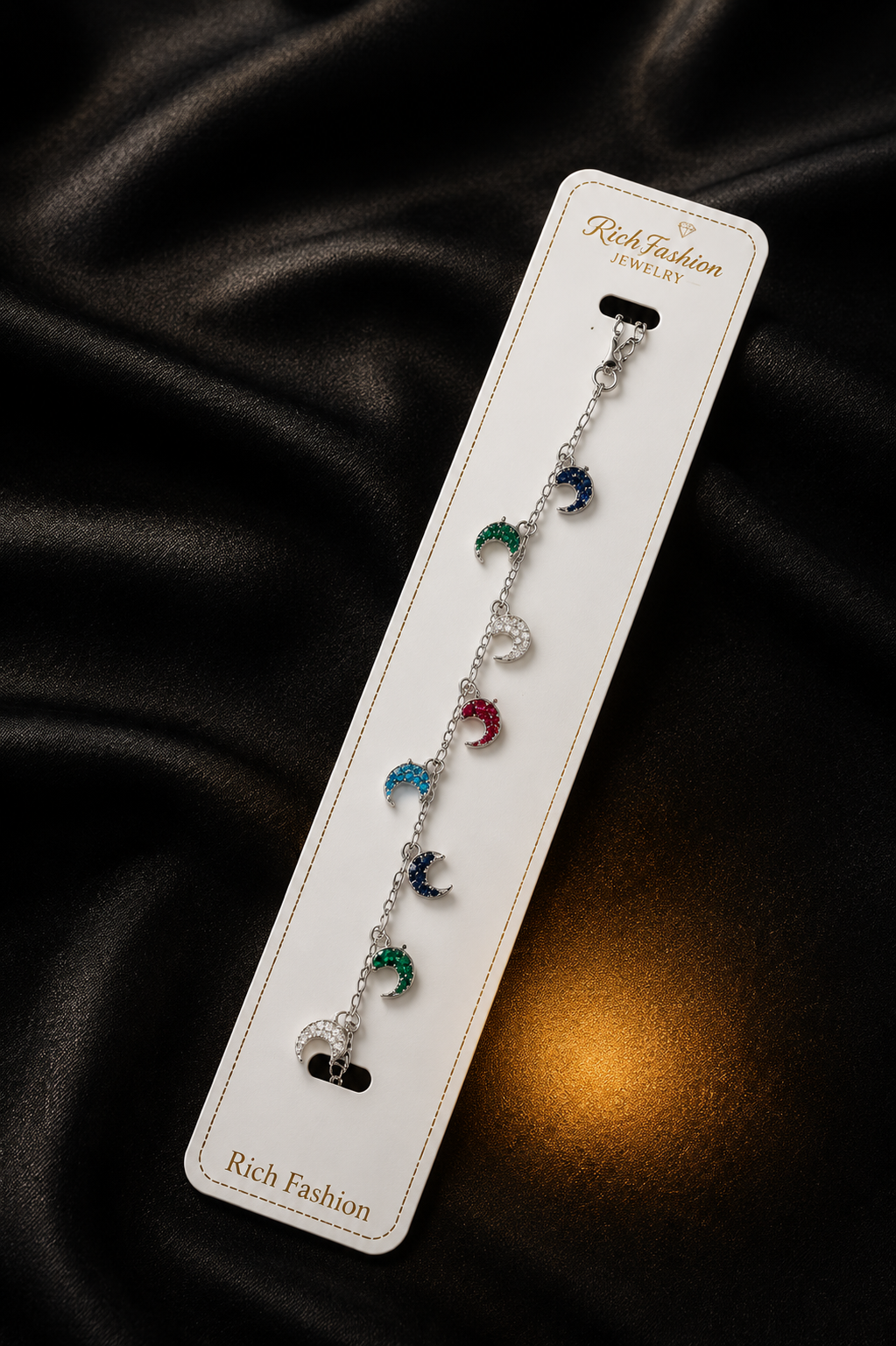 Midnight Crescent Chain Bracelet