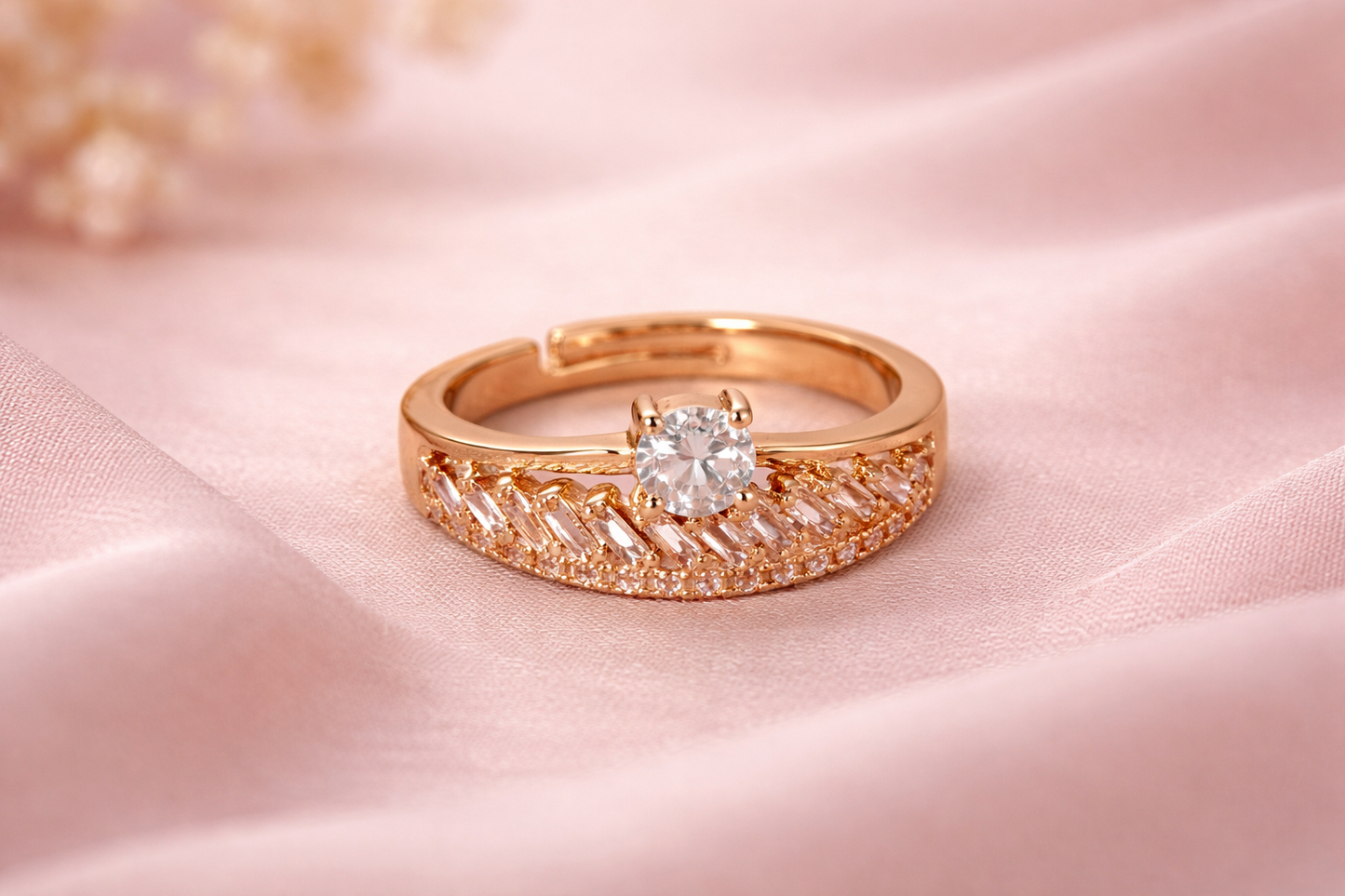Golden Radiance Crystal Ring
