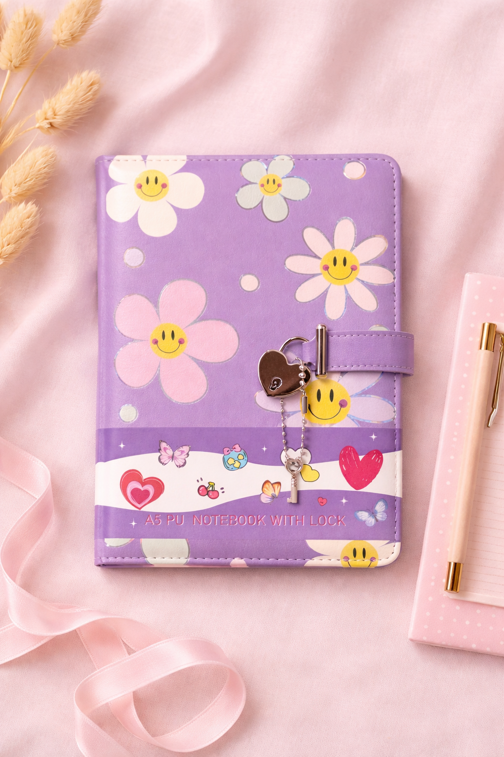 Smiley Daisy Lock Diary