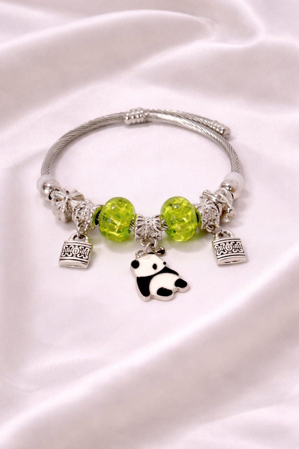 Lime Panda Charm Bracelet