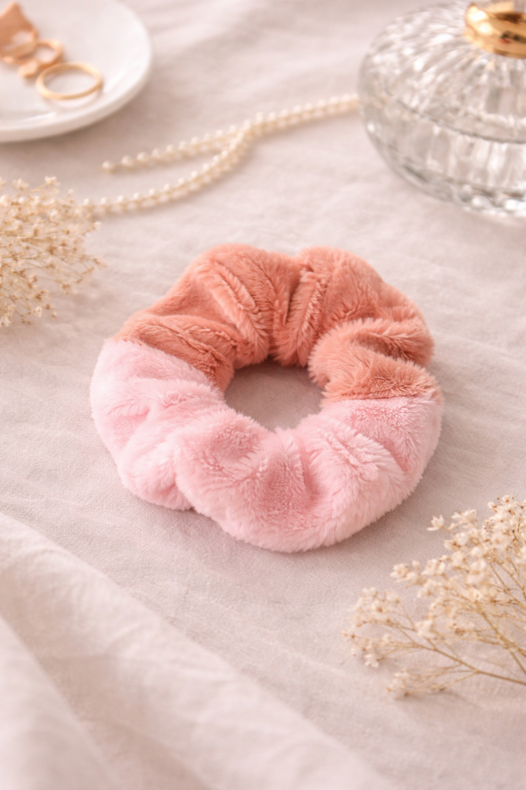 Peachy Blush Duo Plush Scrunchie
