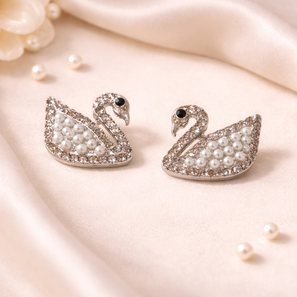 Elegant Swan Pearl Earrings