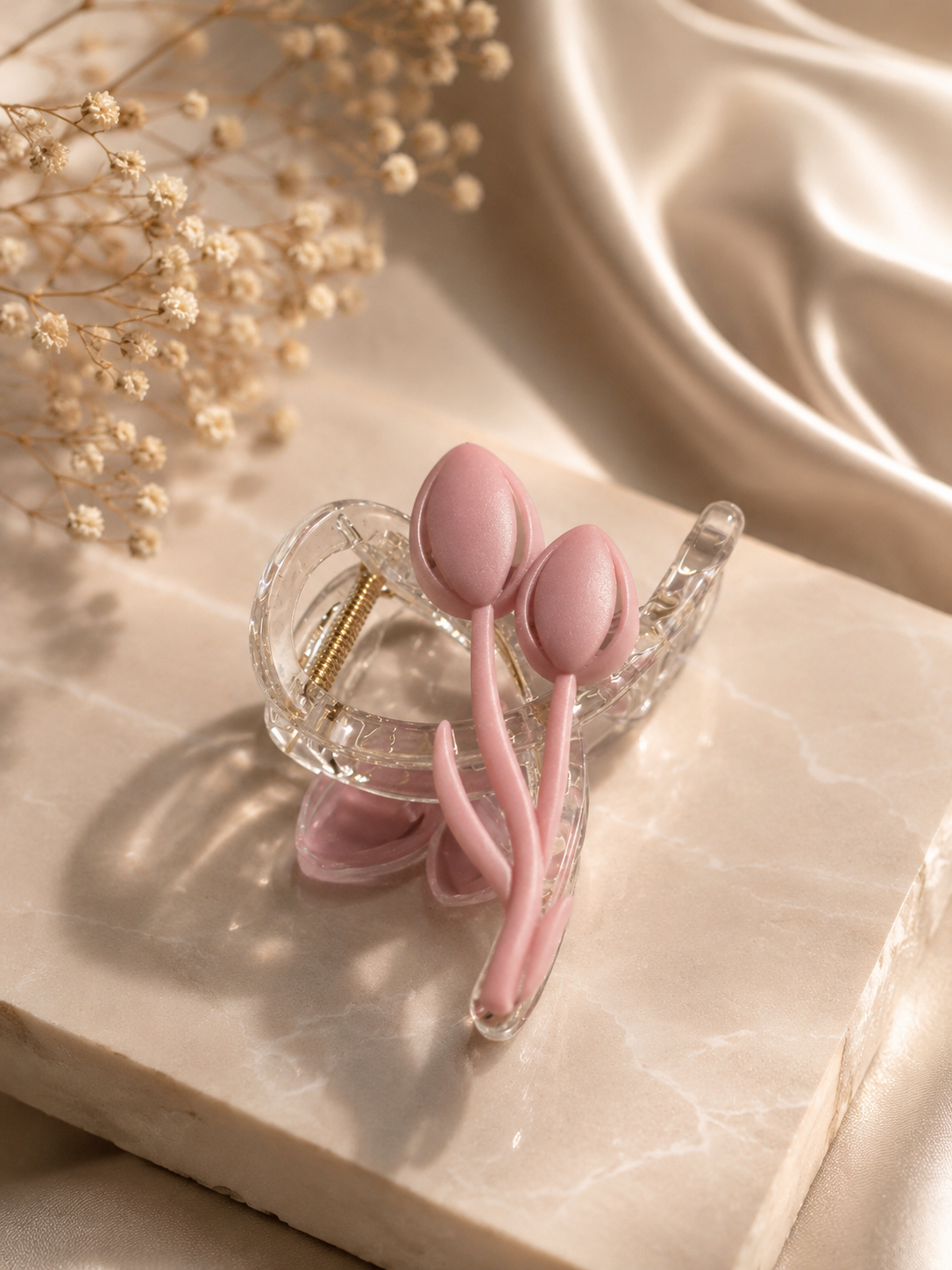 Blush Tulip Claw Clip