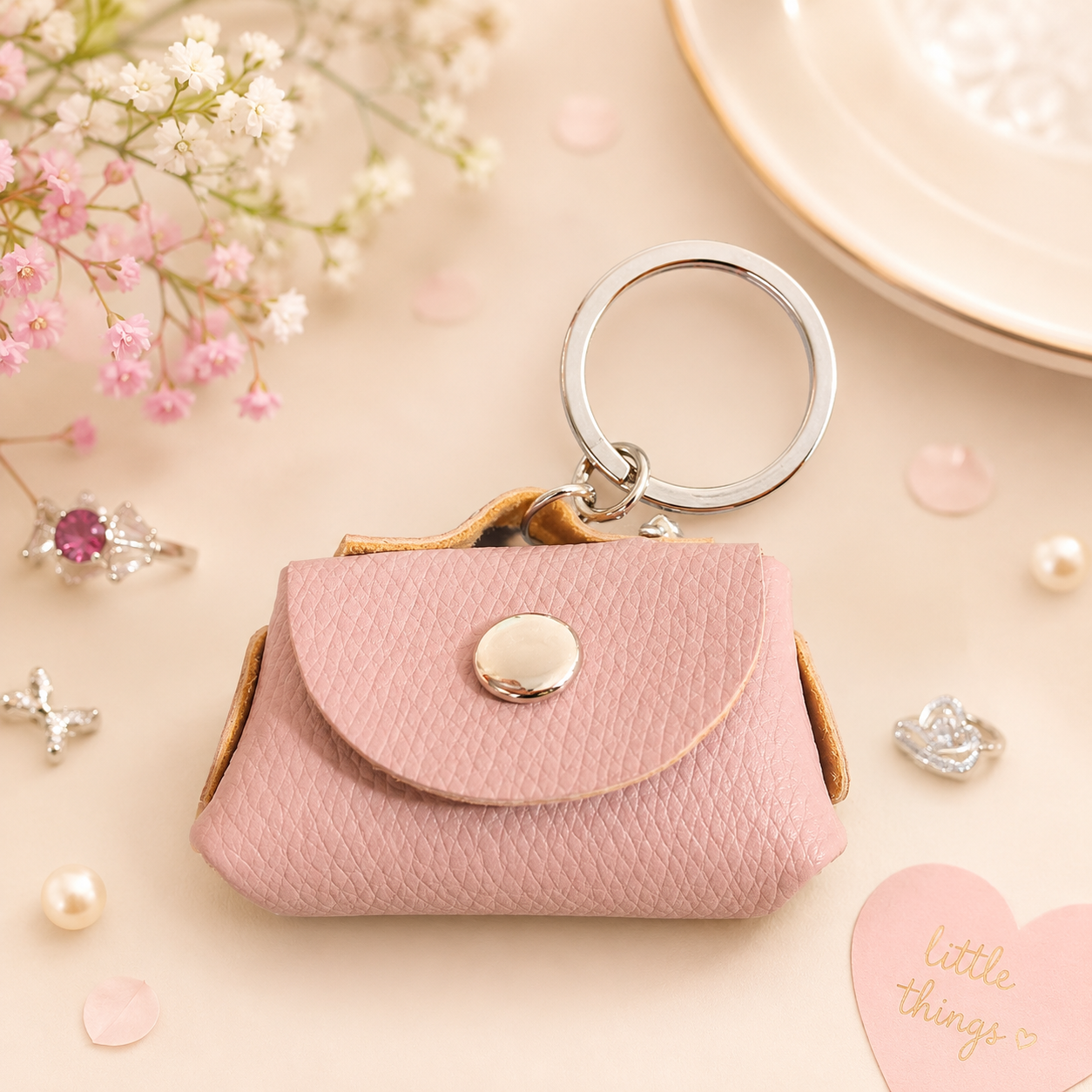 Blush Pink Mini Purse Keychain