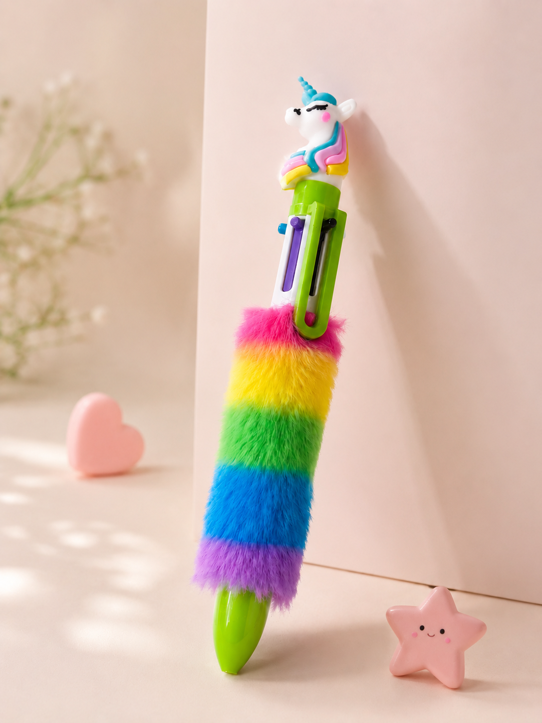 Fluffy Unicorn Rainbow Pen