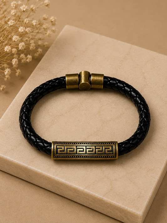 Vintage Greek Leather Bracelet