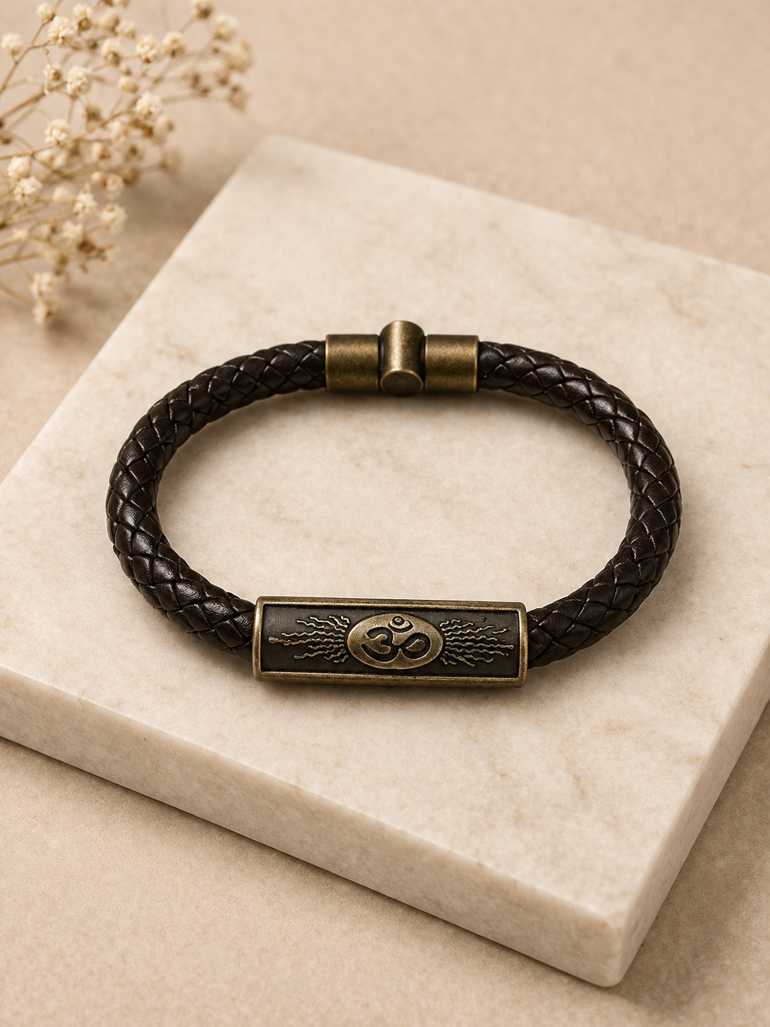 Sacred Om Leather Bracelet