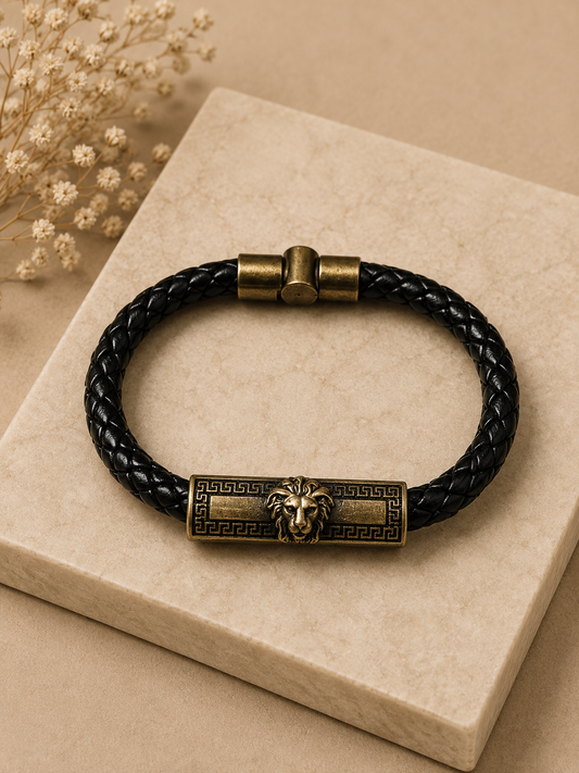 Royal Lion Leather Bracelet