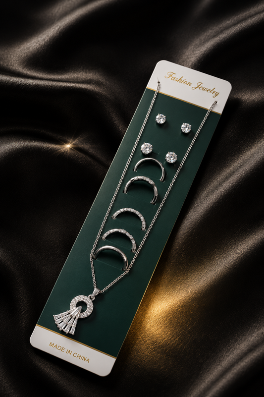 Elegant Halo Jewelry Trio