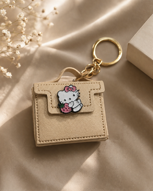Hello Kitty Vanilla Beige Mini Purse Keychain