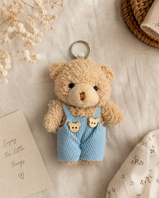 Blue Hug Bear Keychain