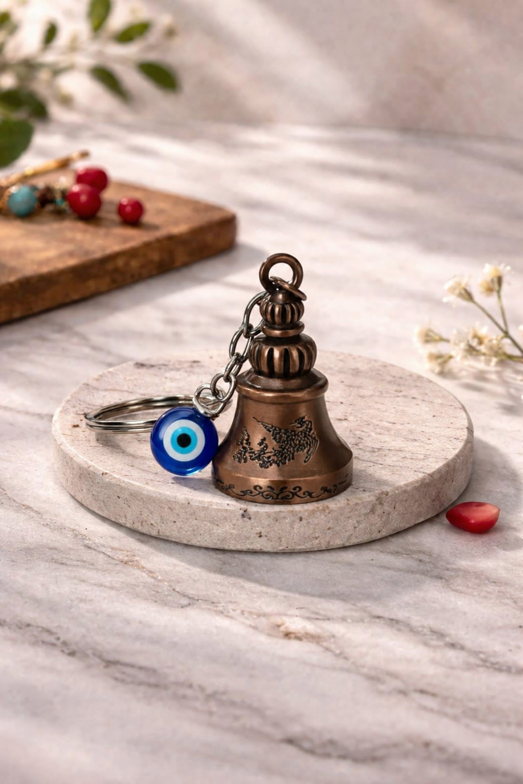 Evil Eye Guardian Bell Keychain