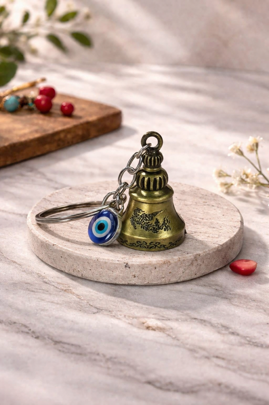 Evil Eye Guardian Bell Keychain