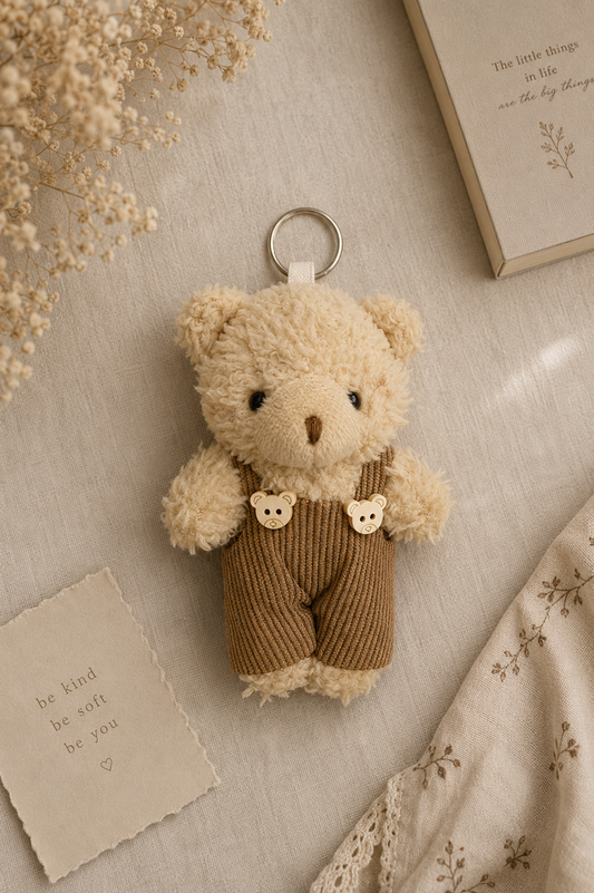 Honey Bear Plush Keychain