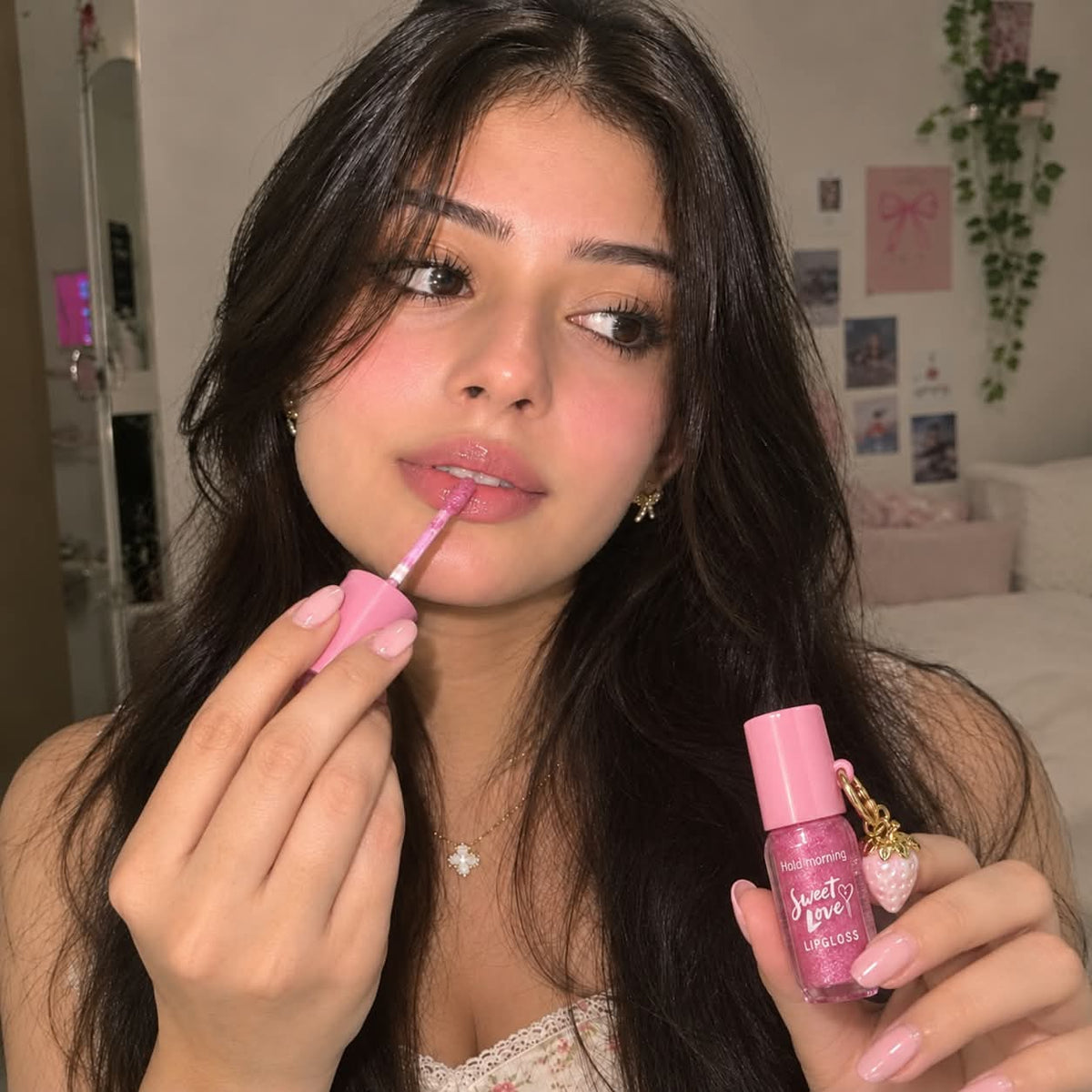 Strawberry Kiss Shimmer Lip Gloss