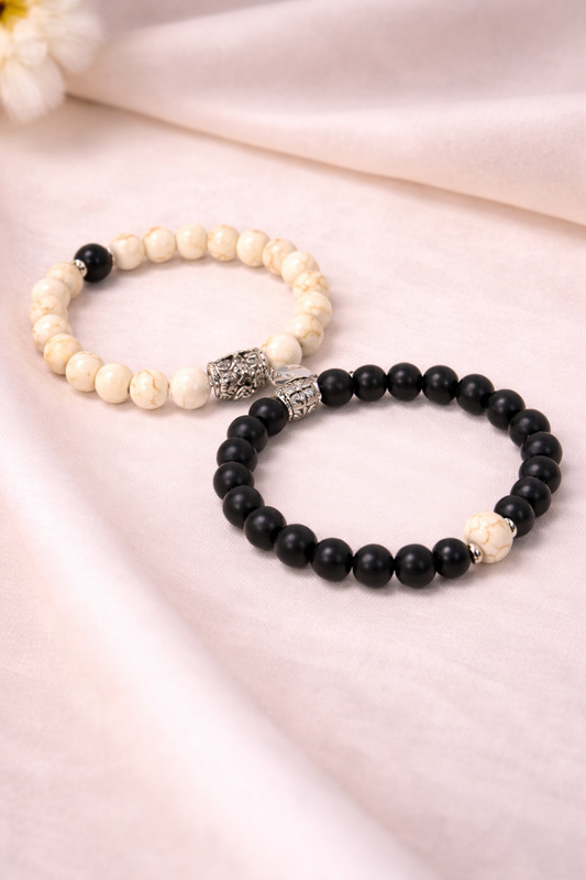 Midnight & Pearl Bracelet Set