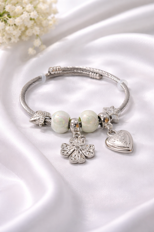 Pearl Blossom Charm Bracelet