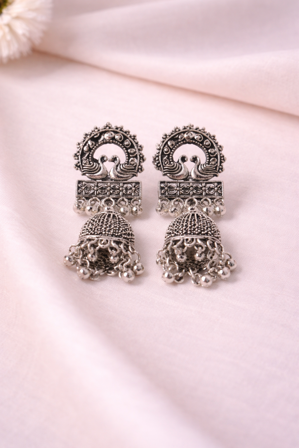 Peacock Charm Jhumkas