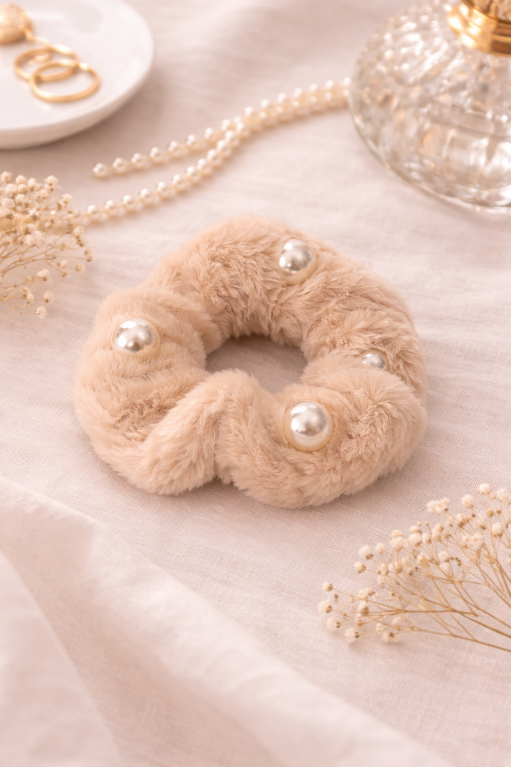 Pearl Blush Plush Scrunchie