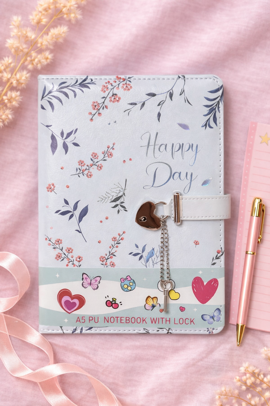 Happy Day Floral Lock Diary