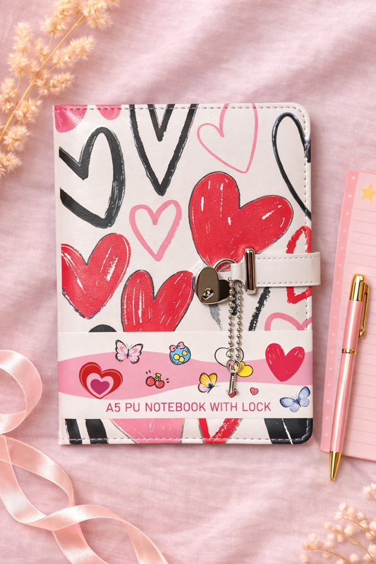 Heart Design Lock Diary