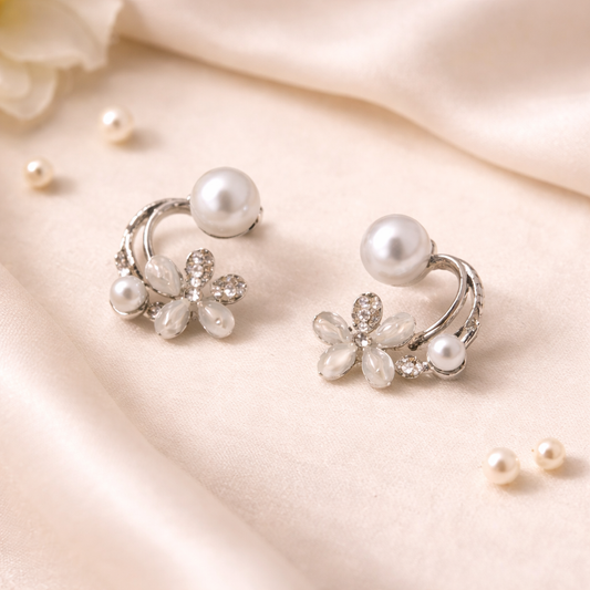 Blossom Pearl Curve Earrings