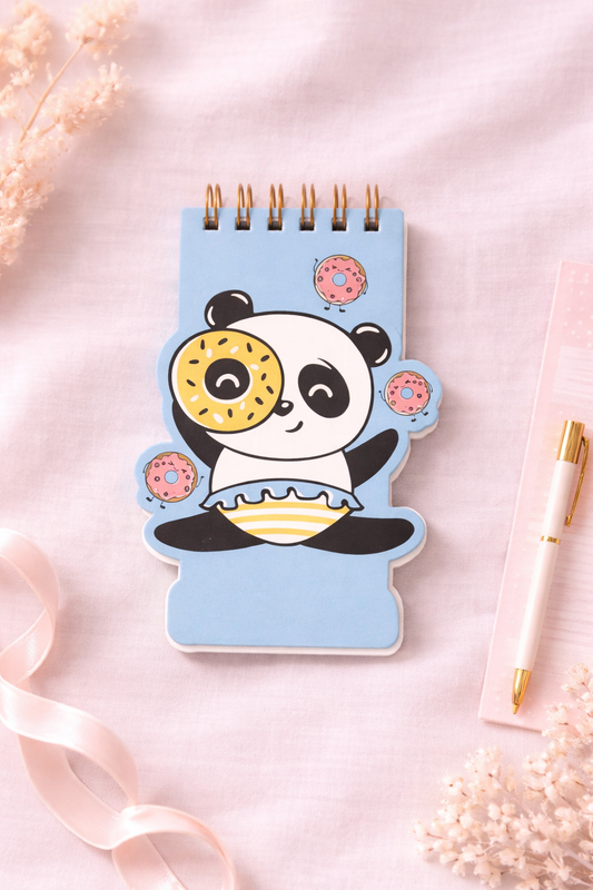 Cute Panda Donut Spiral Notebook