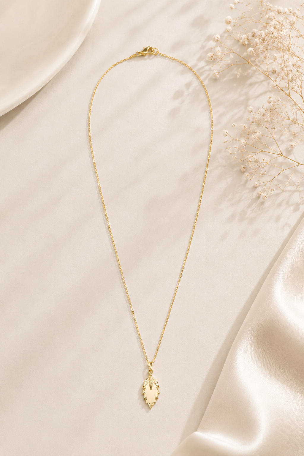 Golden Feather Glow Pendant