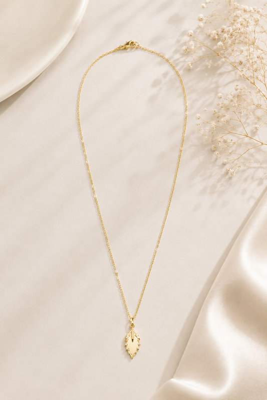 Golden Feather Glow Pendant