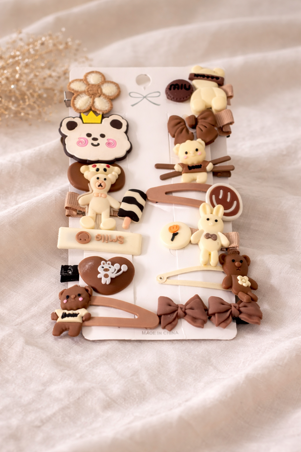 Sweet Bear Hair Clips Set