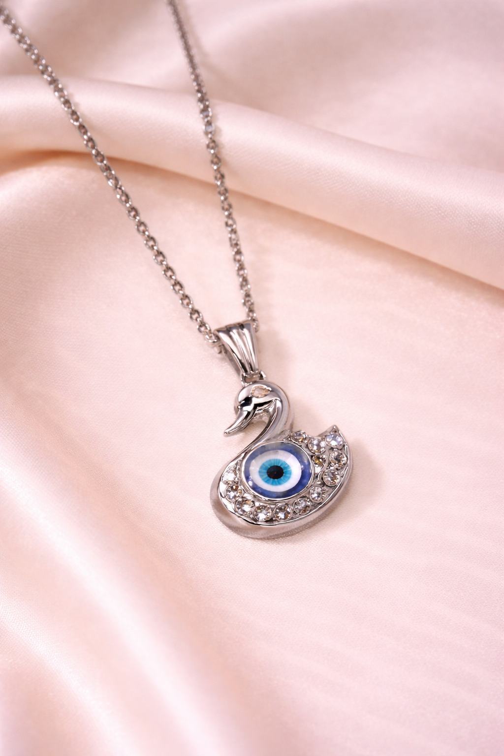 Mystic Swan Evil Eye Pendant