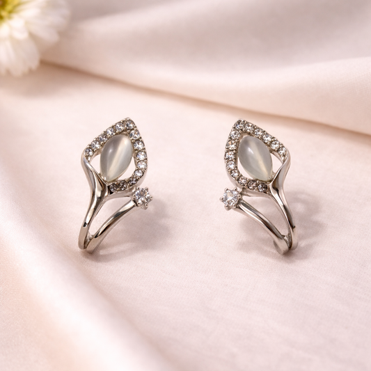 Crystal Bloom Pearl Earrings