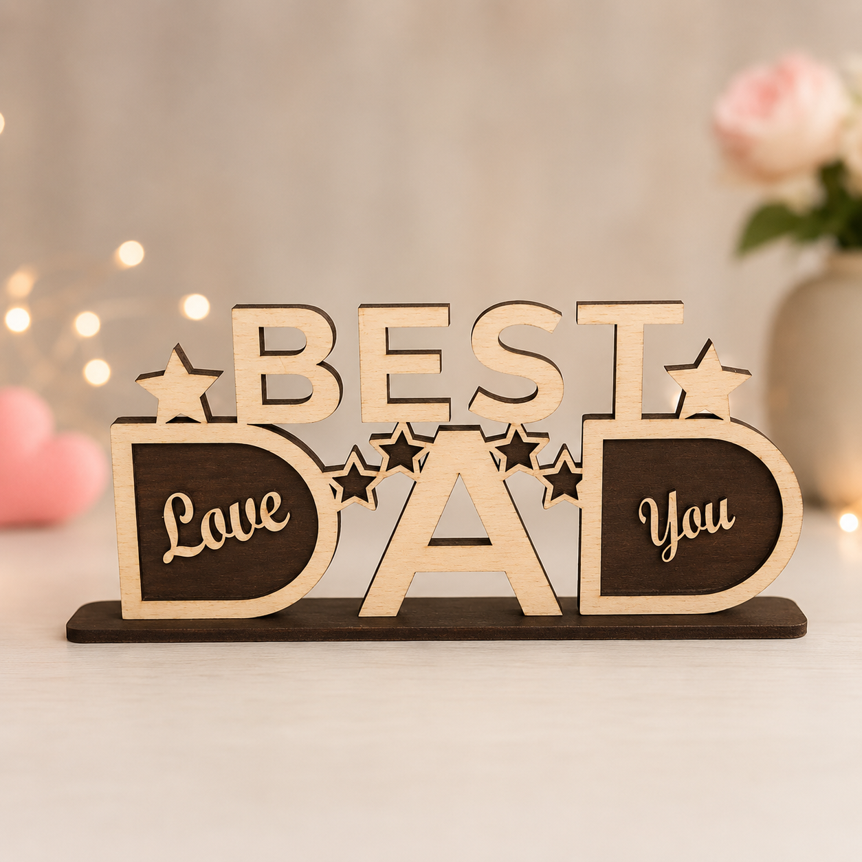Best Dad Gift Wooden Display