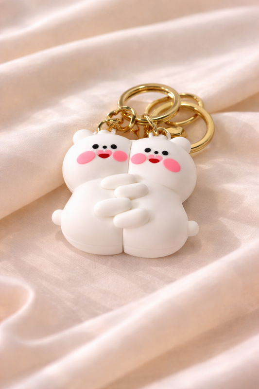 Magnetic Hug Bear Keychain