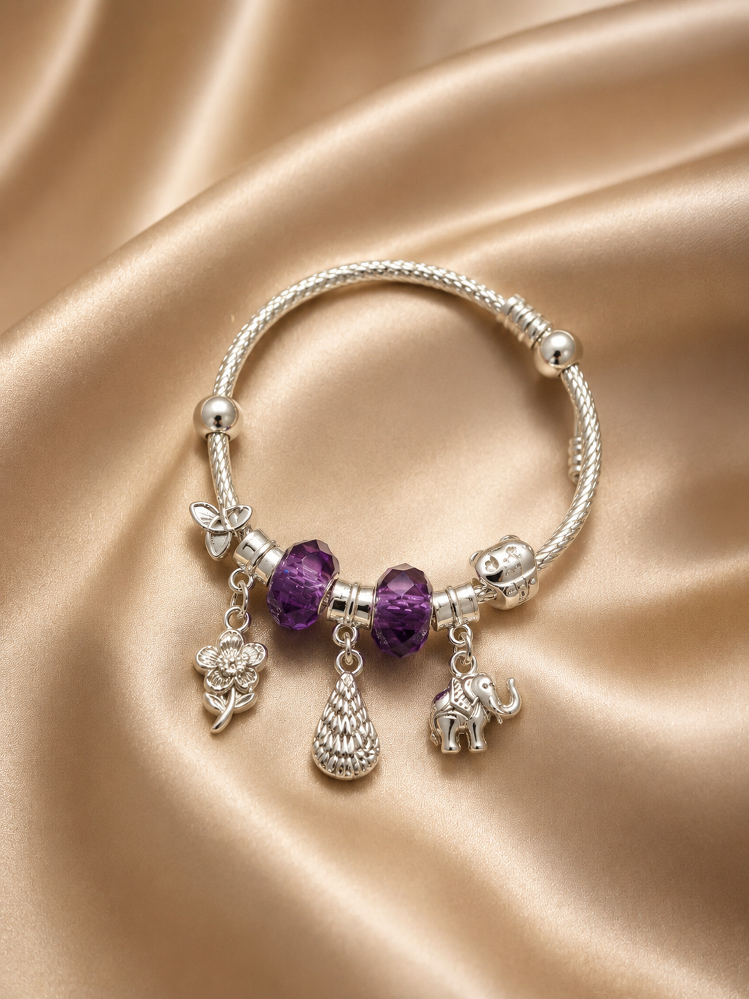 Amethyst Grace Charm Bracelet