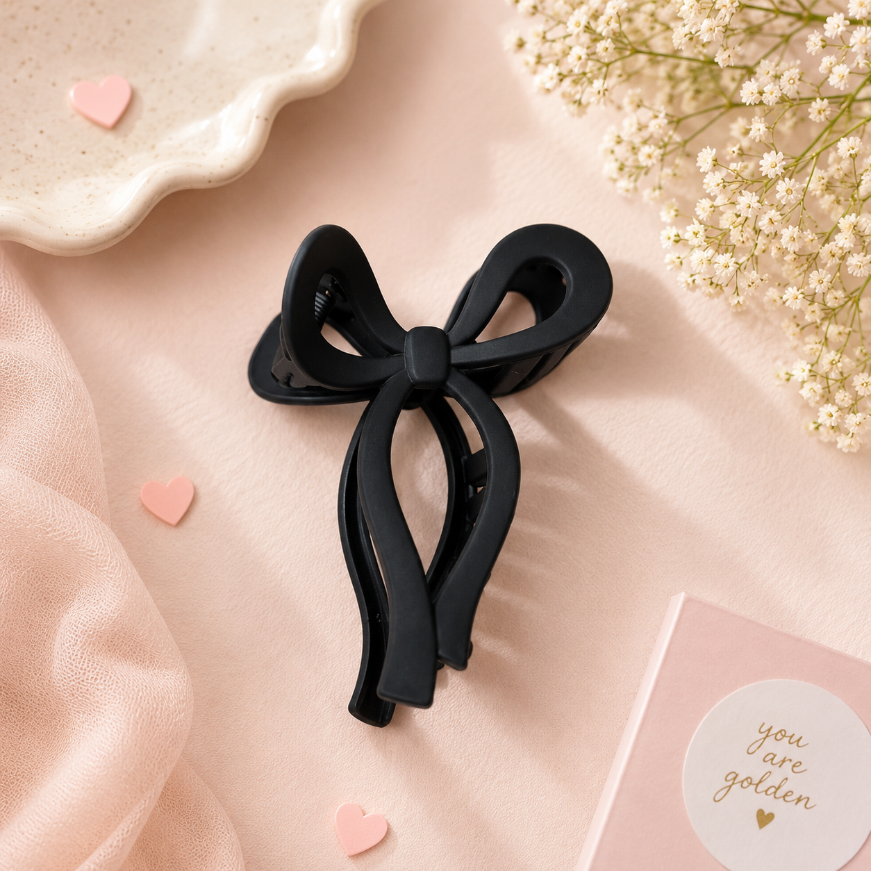 Midnight Bow Claw Clip