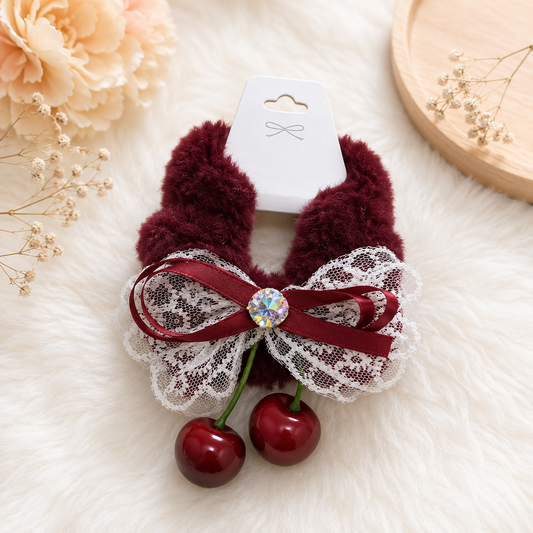 Cherry Wine Scrunchie