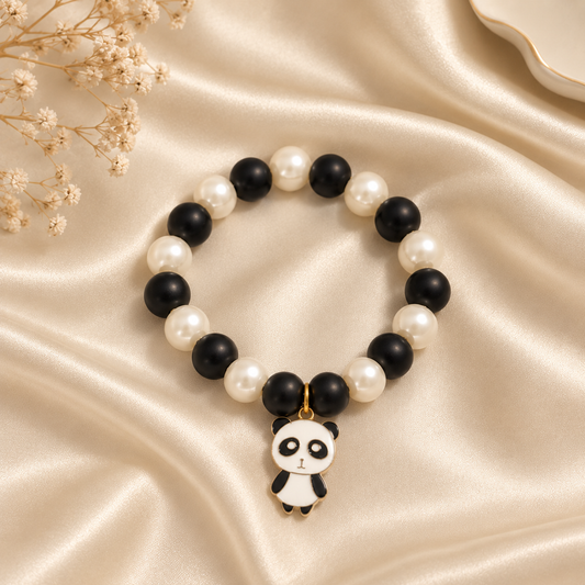 Noir & Pearl Panda Charm Bracelet