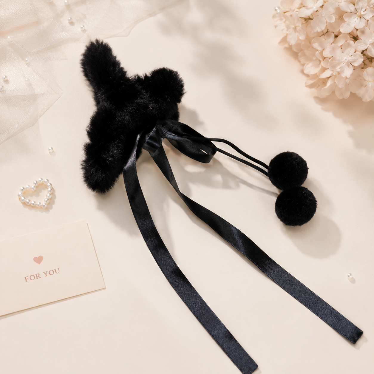 Midnight Bunny Hair Bow