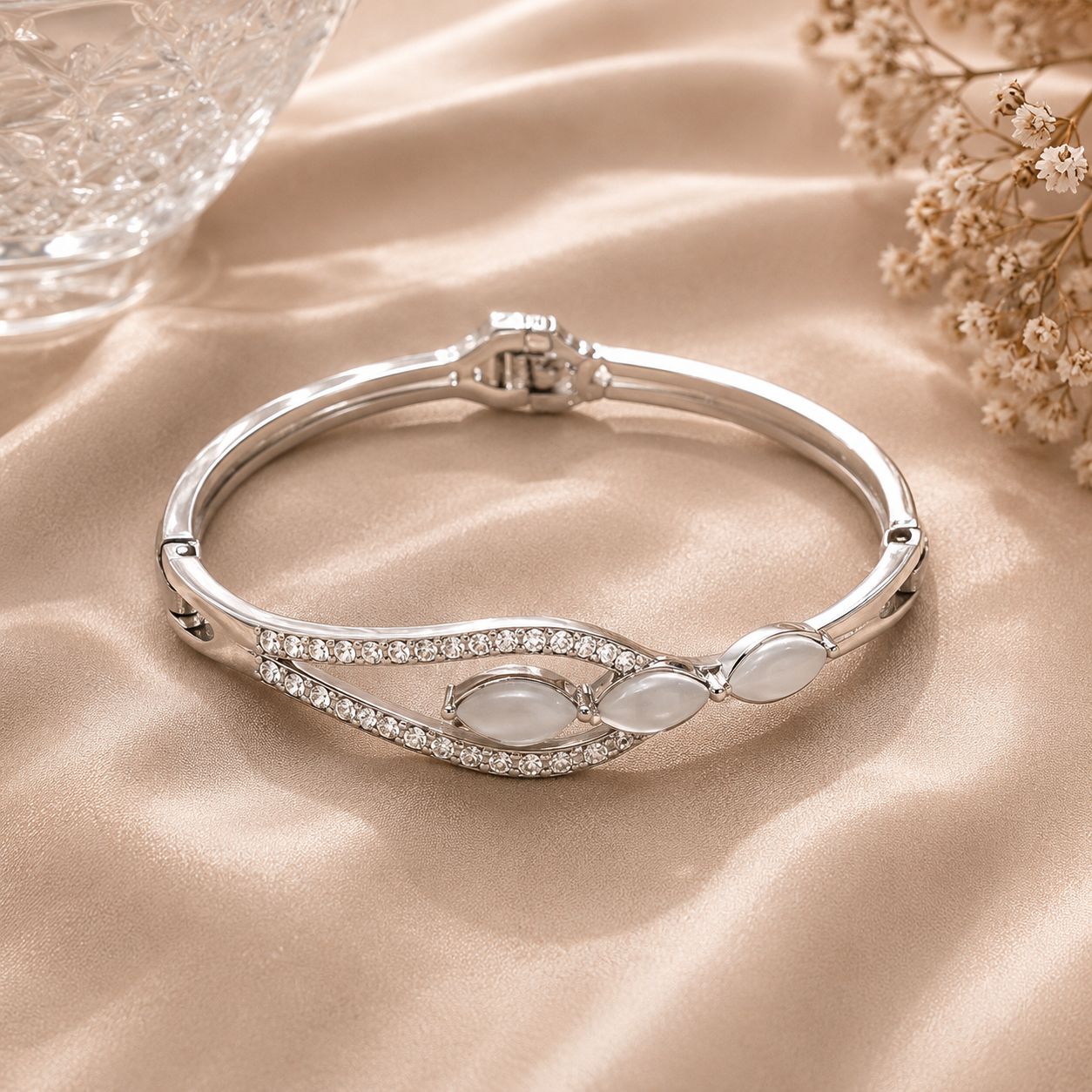 Aurelia Triple Pearl Crystal Bracelet