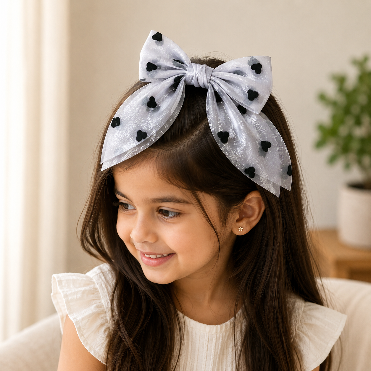 Silver Spark Hair Bow