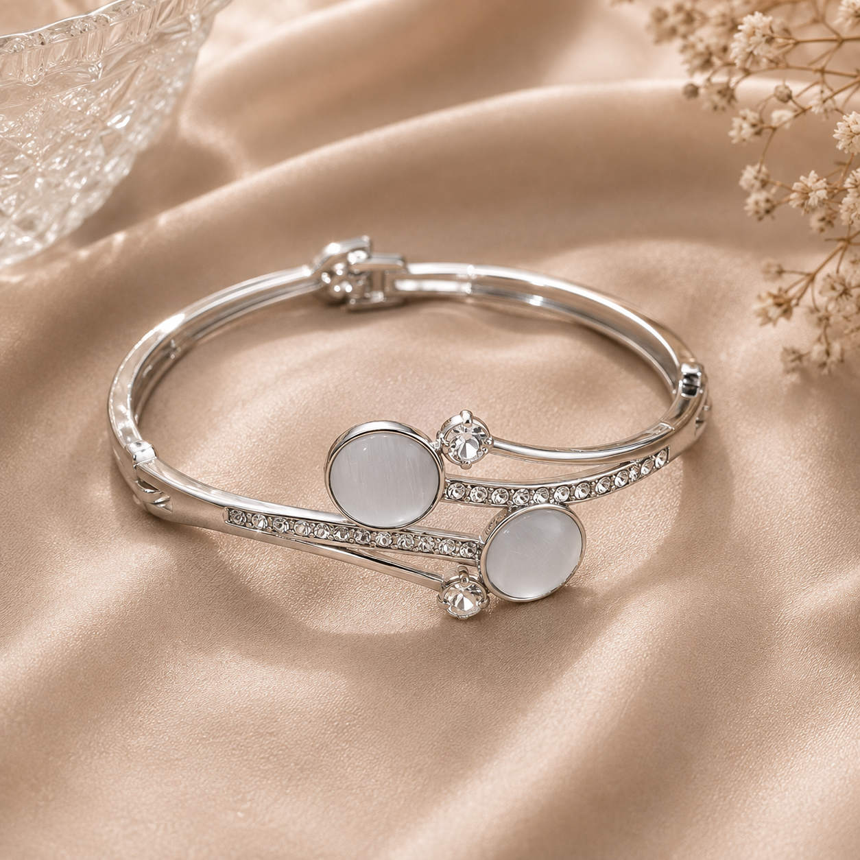 Luna Pearl Double-Cuff Bracelet