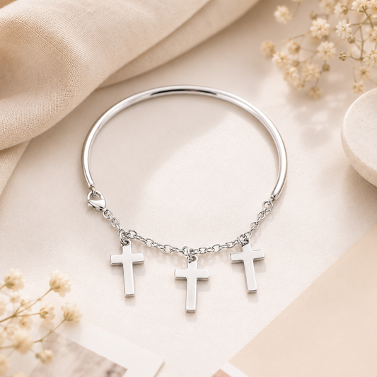 Trinity Cross Charm Bracelet