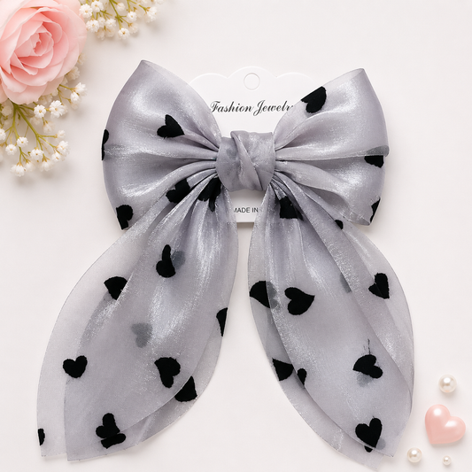 Silver Spark Hair Bow