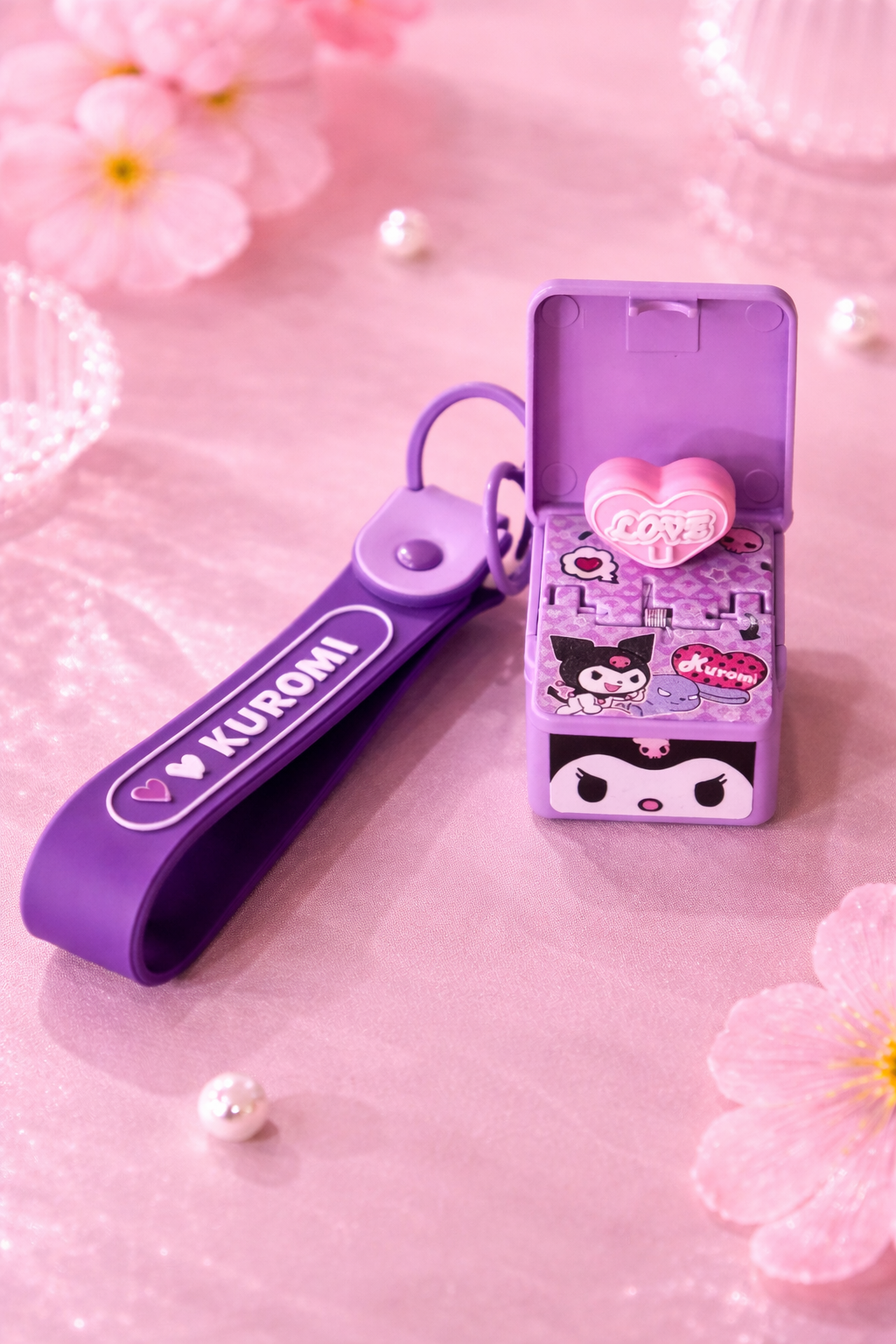 Kuromi Rebel Love Keychain