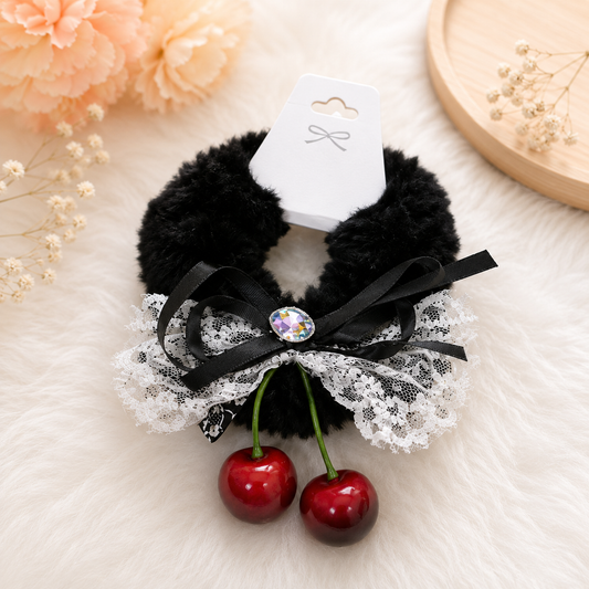 Midnight Cherry Scrunchie
