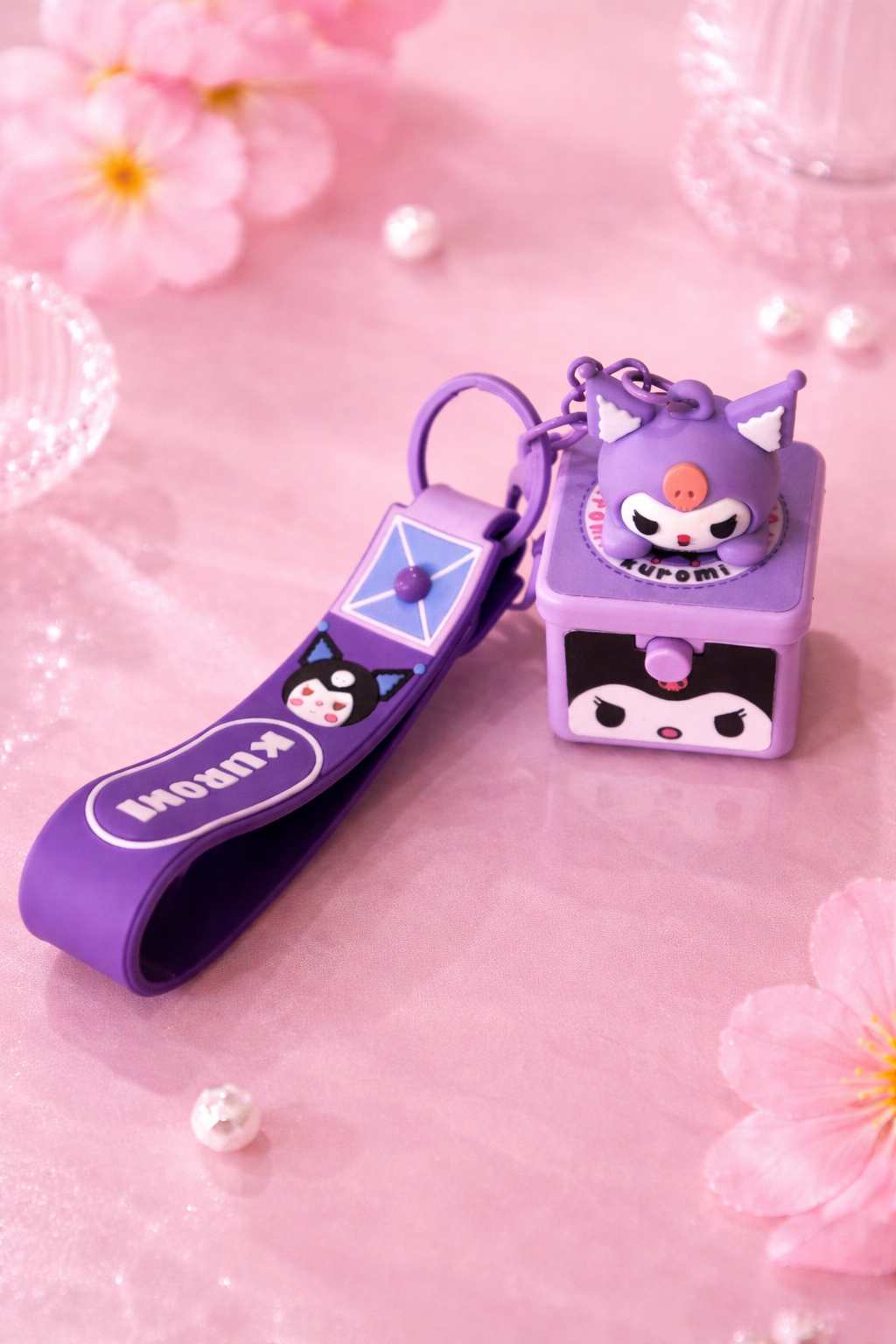 Kuromi Rebel Love Keychain