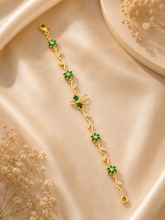 Emerald Butterfly Tulip Bracelet